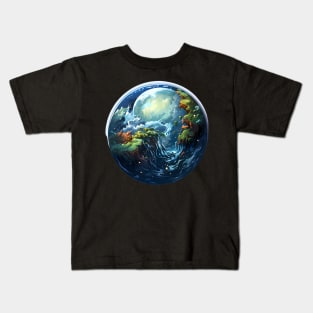 Fantasy Earth Globe Kids T-Shirt